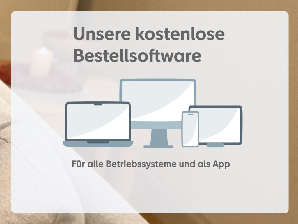 Grafik zeigt verschiedene Geräte für die Bestellsoftware.